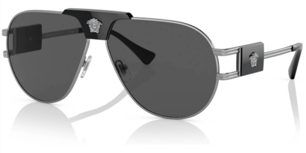 NEW VERSACE men's ve2252 pilot sunglasses in gunmetal - dark grey